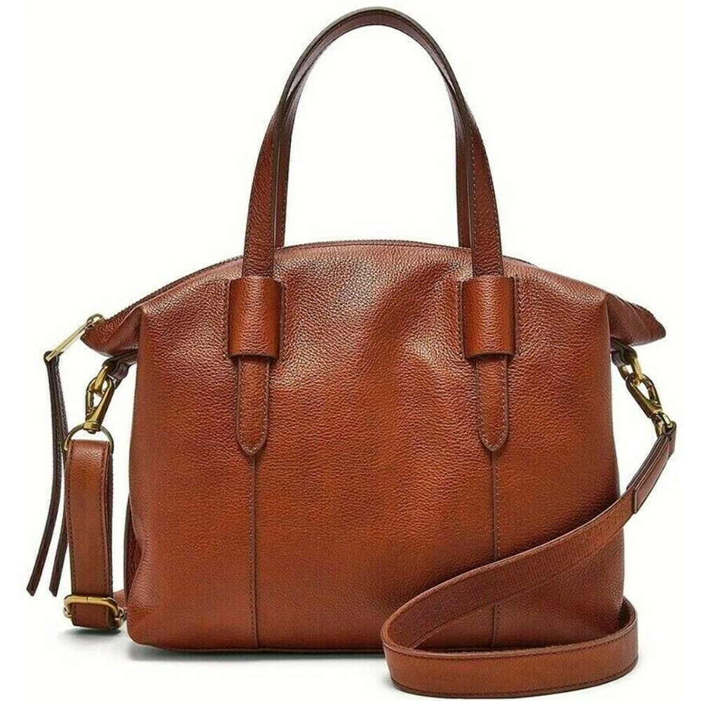 S Fossil Skylar Satchel Crossbody Brown Leather Handbag SHB2657213 STREAKS